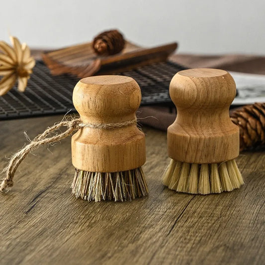 Kitchen dish brush Wooden handle and sisal coconut